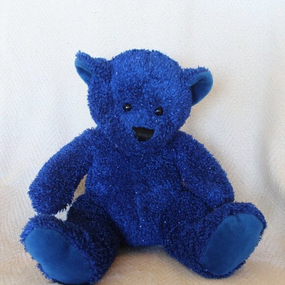 Blue teddy bear stuffed animal collectible plush toy texture - Picture 8 of 9